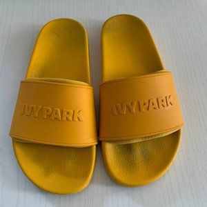 Ivy Park Yellow Mustard Color Slide Sandals